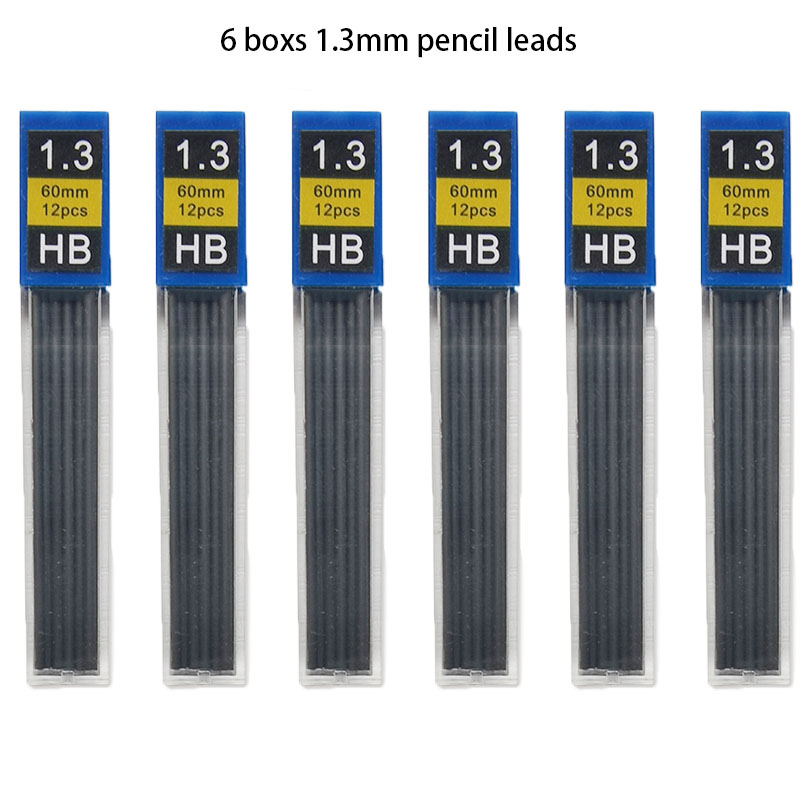 1-12 pièces 0.3 0.5 0.7 0.9 1.3 2.0mm HB remplacement recharge fils recharge pour crayon mécanique dessin automatique crayons papeterie: color