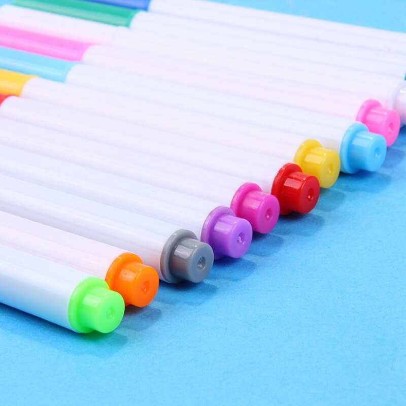 Stylo de dessin pour tableau blanc, à pointe feutrée, effaçable, à séchage rapide, pour enfants, école, 7 couleurs, 12 pièces