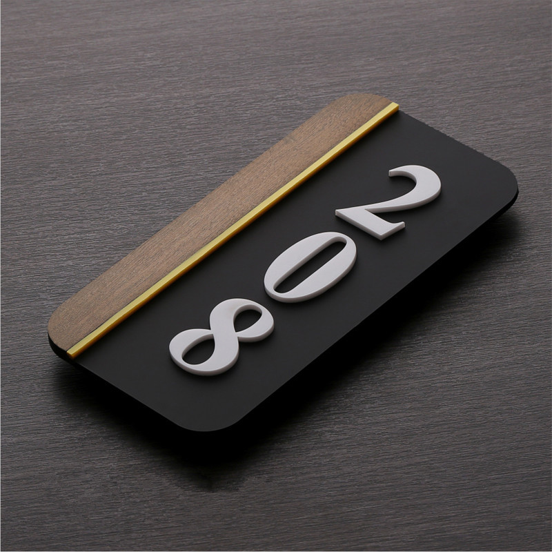 Números de puerta acrílicos de apartamento habitación de Hotel puerta de la casa signo de dirección número de casa unidad al aire libre personalización de la tarjeta del piso