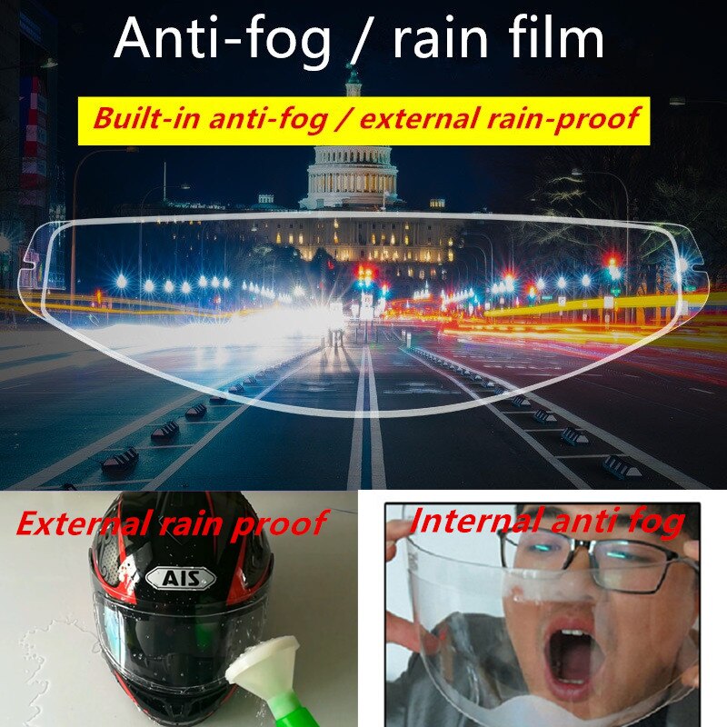 Casque clair Anti-buée patch film universel moto casque lentille Anti-buée Films pour K3 K4 AX8 MT casques