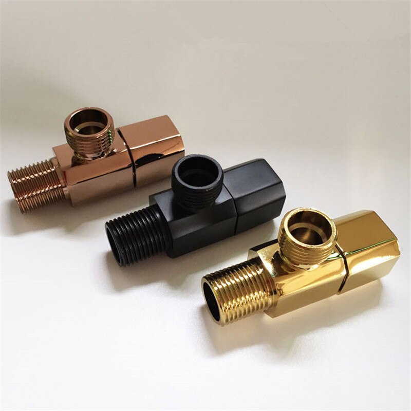 Vulventielen Totaal Messing Hoek Kleppen 1/2 "Man X 1/2" Mannelijke Badkamer Bidet Valve Badkamer Accessoires Goud/rose Goud/Zwart