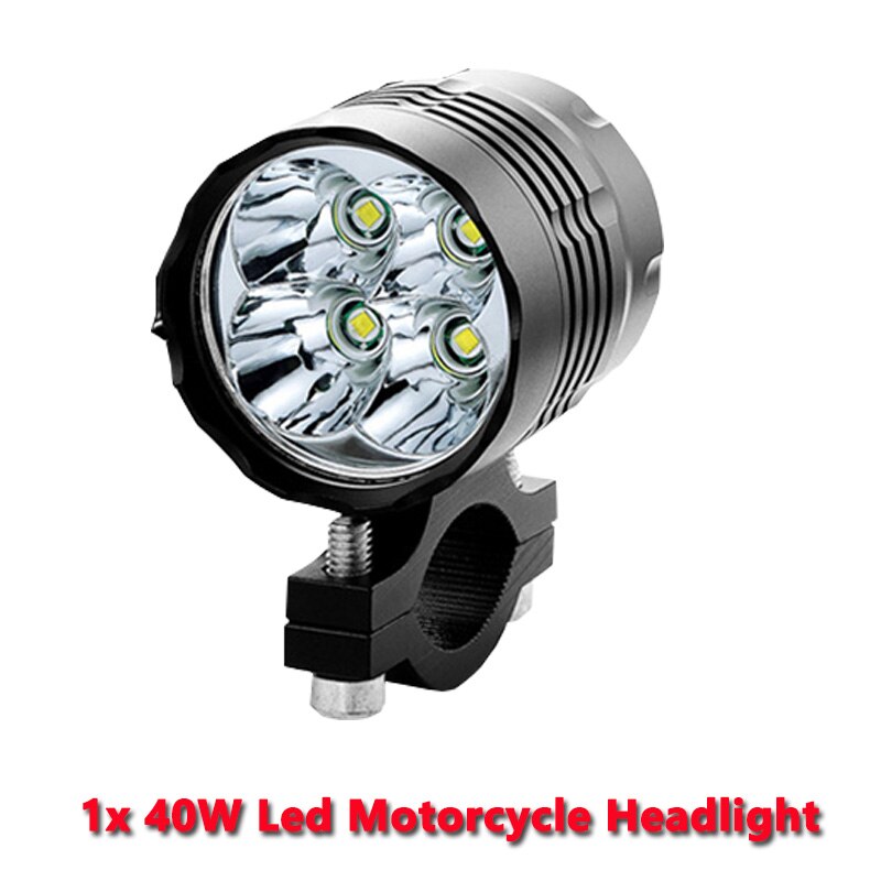 40W hoch Energie LED Licht Motorrad Scheinwerfer Vorderseite Scheinwerfer E-Fahrrad 4-Leds Stelle Nebel Lichter 12v Hohe abblendlicht Strobe Wasserdicht: 1Stck moto hell