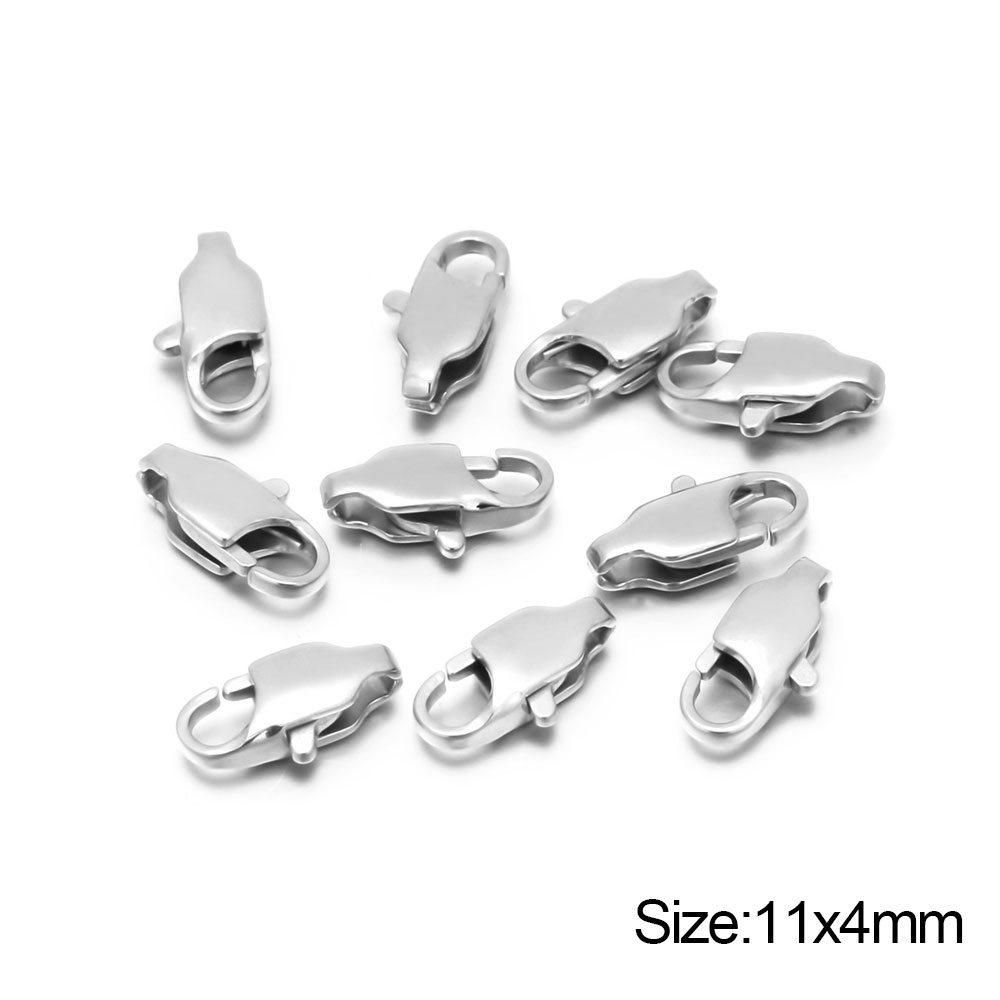 10 Stuks Rvs Polijsten Rechthoek Kreeft Sluitingen Haken Eindsluitingen Connectors Voor Diy Sieraden Maken Benodigdheden In Bulk: YELLOW