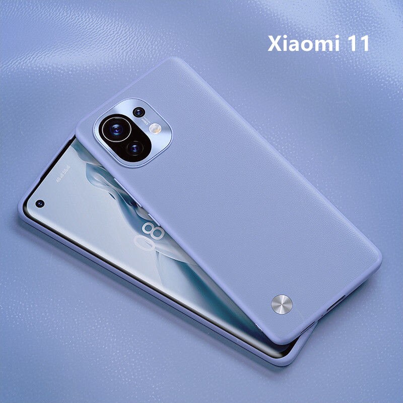 Luksusowe skórzane etui do Xiaomi 10 11 Pro odporna na wstrząsy Funda do Xiaomi 11 Mi11 pełna pokrywa tylna obudowa aparatu Mi10 silikonowy zderzak: Purple for Mi11