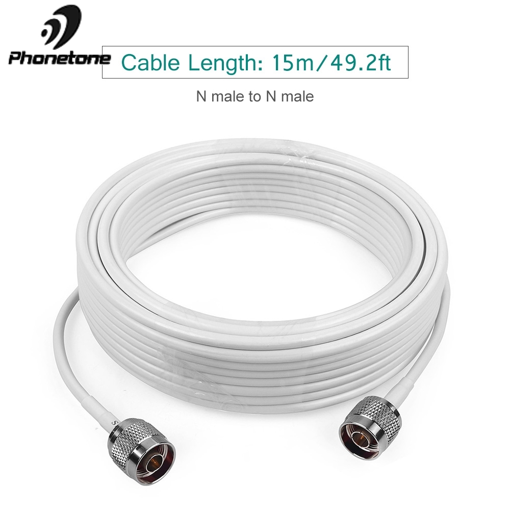 15M 50-3 RG58 Coaxial Cable N male to N male connector for Connecting Signal Booster to Antenna RF Adapter 50ohm Extender Cable