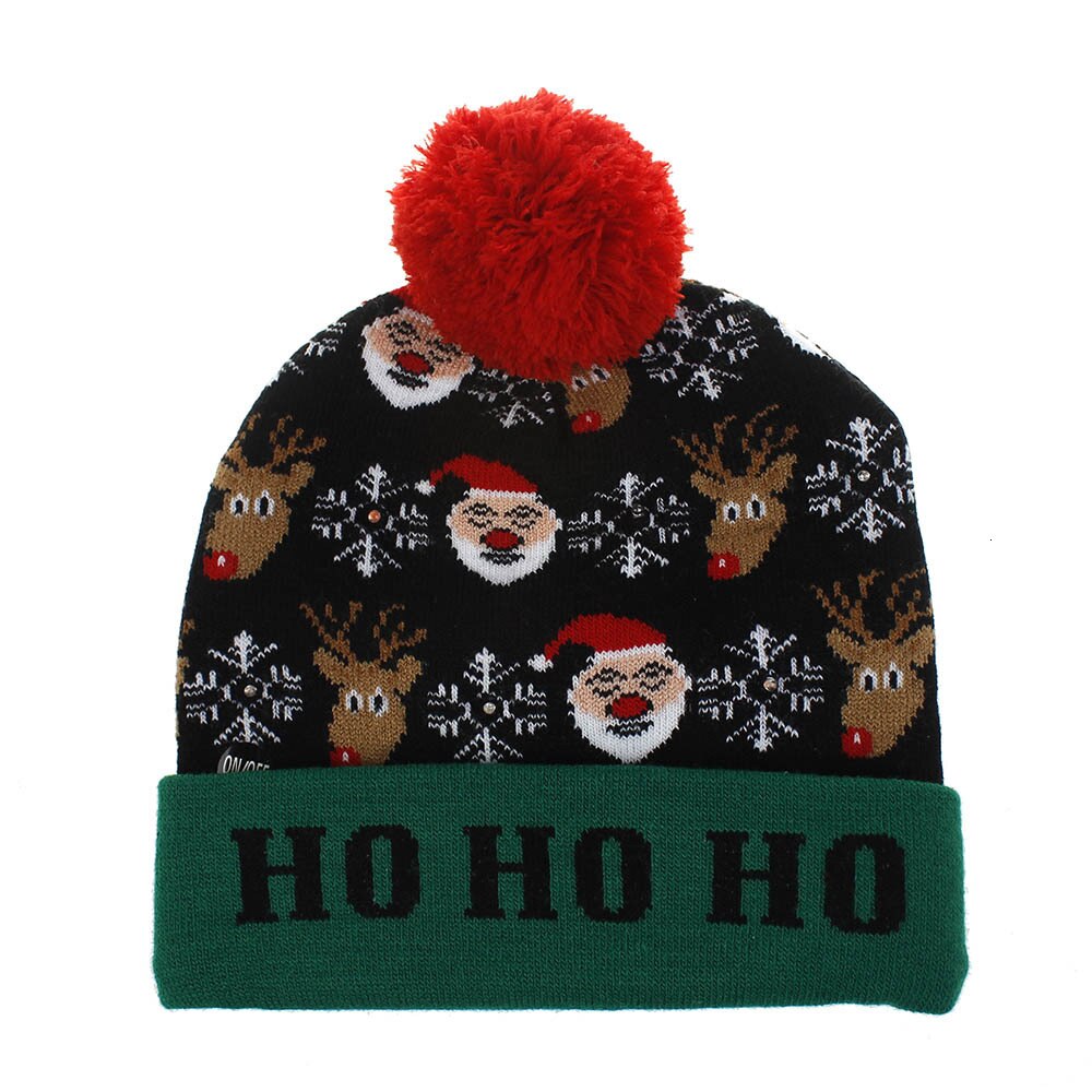Vintermössor för kvinnor led light-up stickad ful tröja xmas jul mössa gorros mujer invierno bonnet femme: 03