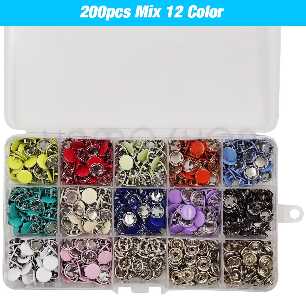 9.5mm Metal Prong Snap Button Solid Press Prong Fasteners Studs Pliers Tool Set Kits For Clothes Garment Sewing Bags Shoes: antique silver