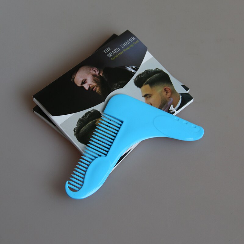 The Beard Bro-Beard Peigne saillant pour hommes, outil pour des lignes parfaites, coupe modèle T,: Bleu