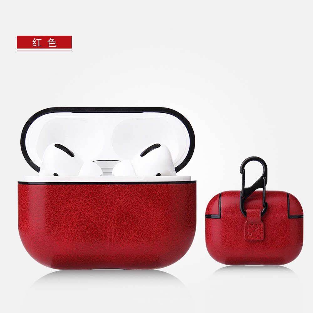 10 Stks/partij Pu + Pc Case Voor Airpods Pro Case Voor Airpods Pro Case Cover Oortelefoon Case Voor Air pods Pro 3 Draagtas: Rood