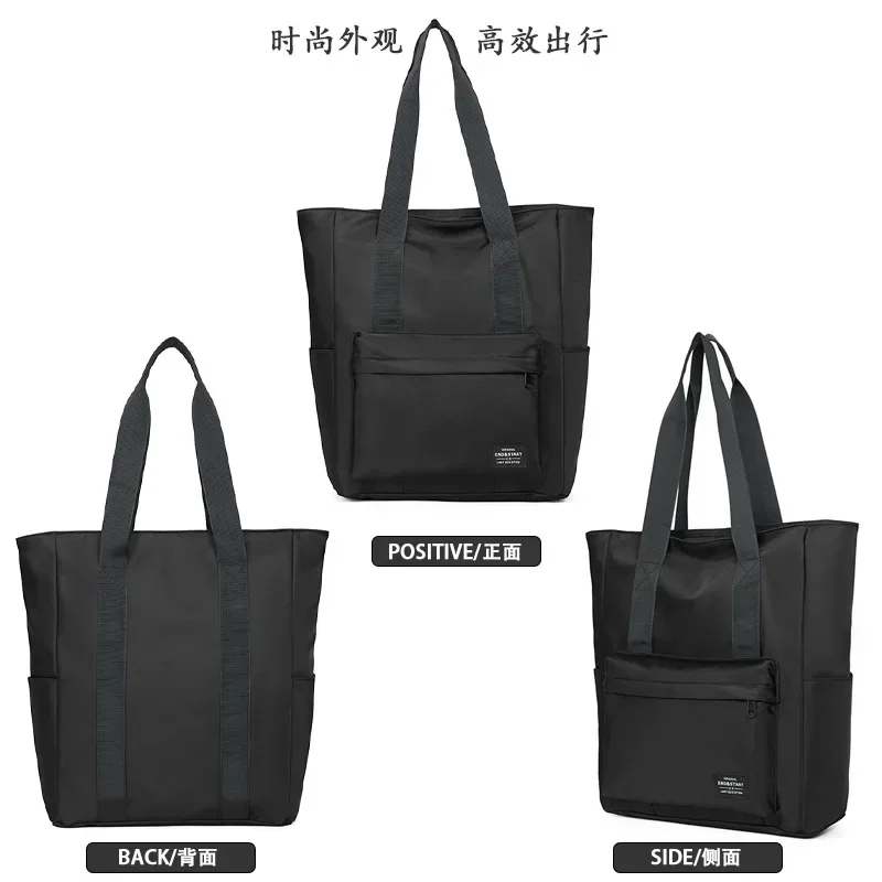 Bolso informal de un solo hombro para hombre, bolsos de gran capacidad para hombre y mujer, bolsos de mano simples, bolso negro impermeable para axila, bolsos