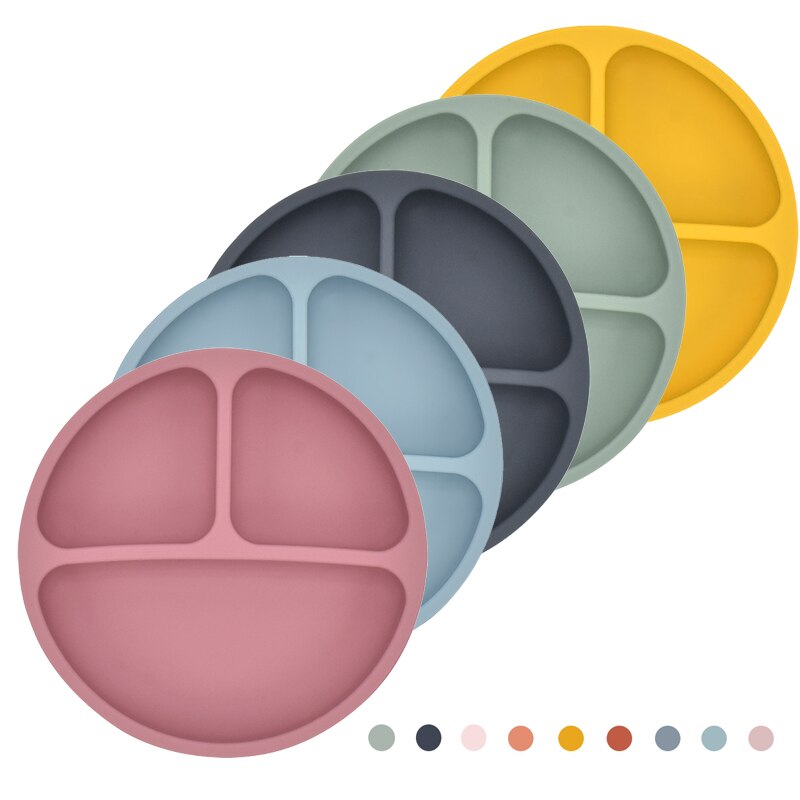Assiette à manger en Silicone pour bébé, solide, mignon, dessin animé, vaisselle de pour bébé, formation, vaisselle, bol d'alimentation pour enfants