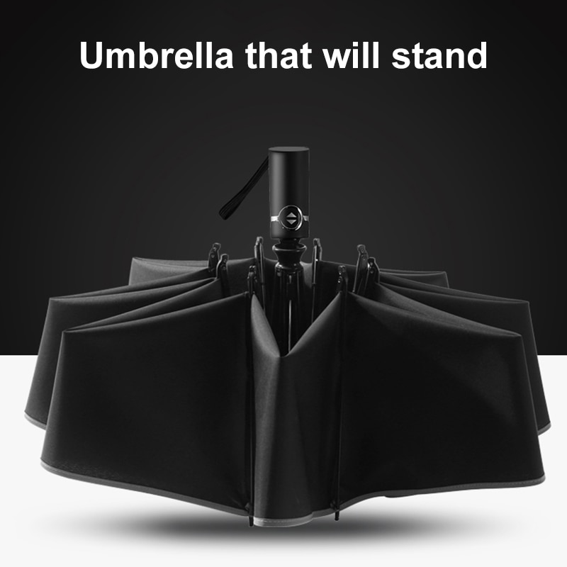 Automatisk luksus paraply omvendt foldning forretningsparaply regntæt soltæt bil styling