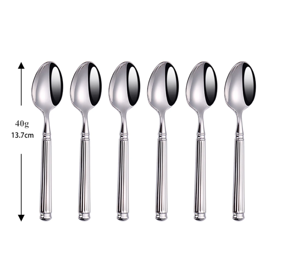 Europe Silver Luxury Cutlery Set 18/10 Stainless Steel Creativity Roman Column Flatware 304: Orange
