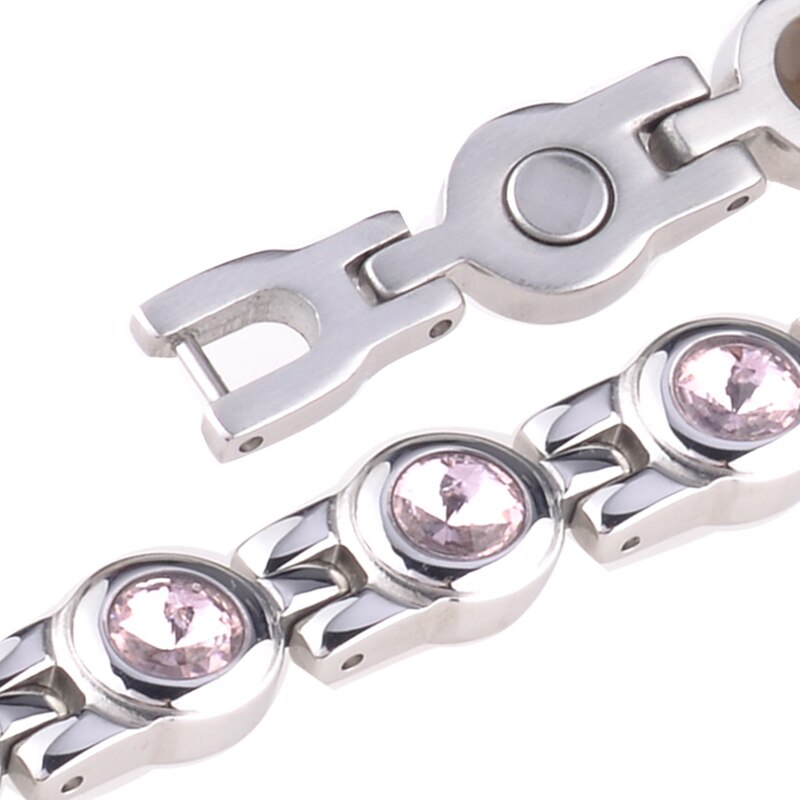 Bracelet magnétique de santé d'énergie d'acier inoxydable de petite grenouille avec le bracelets pour femme d'amitié de strass d'aimant