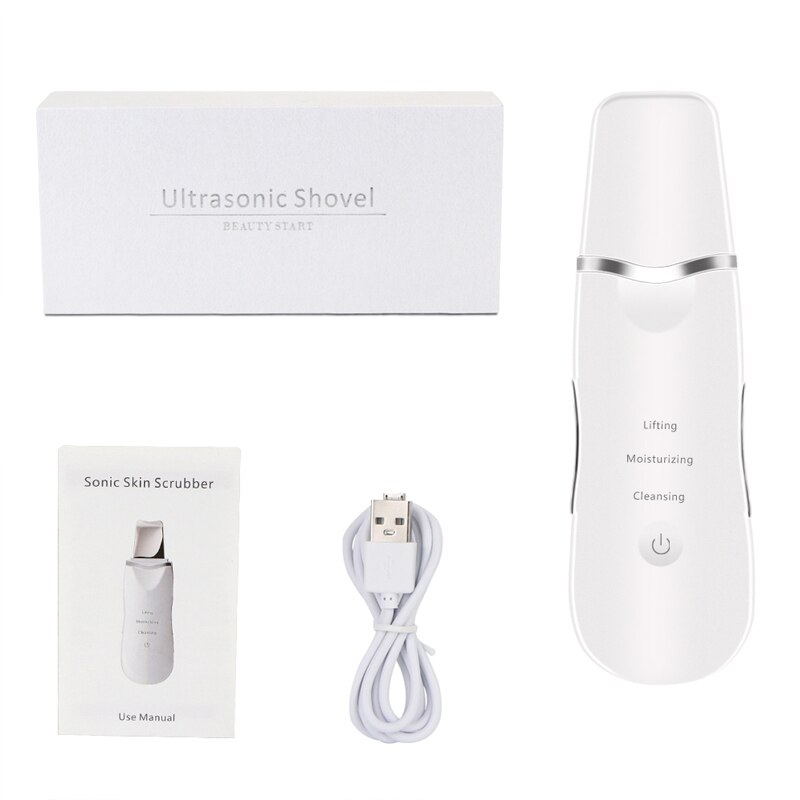 Ultrasonic Skin Scrubber Deep Cleaning Face Scrubber Vibrating Facial Cleansing Skin Spatula Peeling Beauty Instrument Device