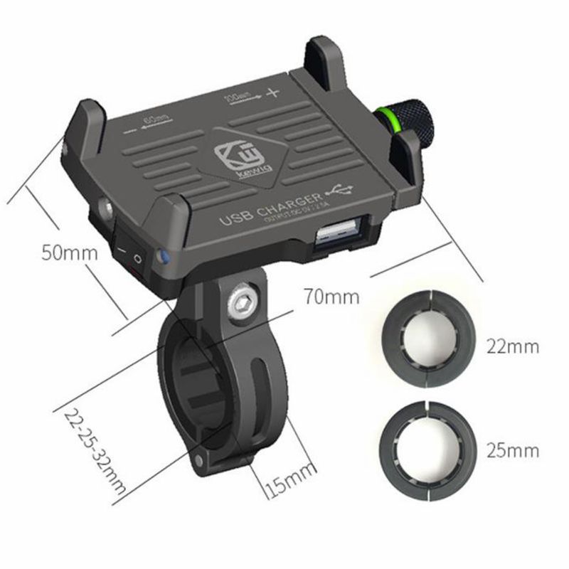 Motorfiets Telefoon Houder Usb Fast Charger Opladen Moto Bike Bracket Mount Stuur Voor Cafe Racer Cruiser Chopper