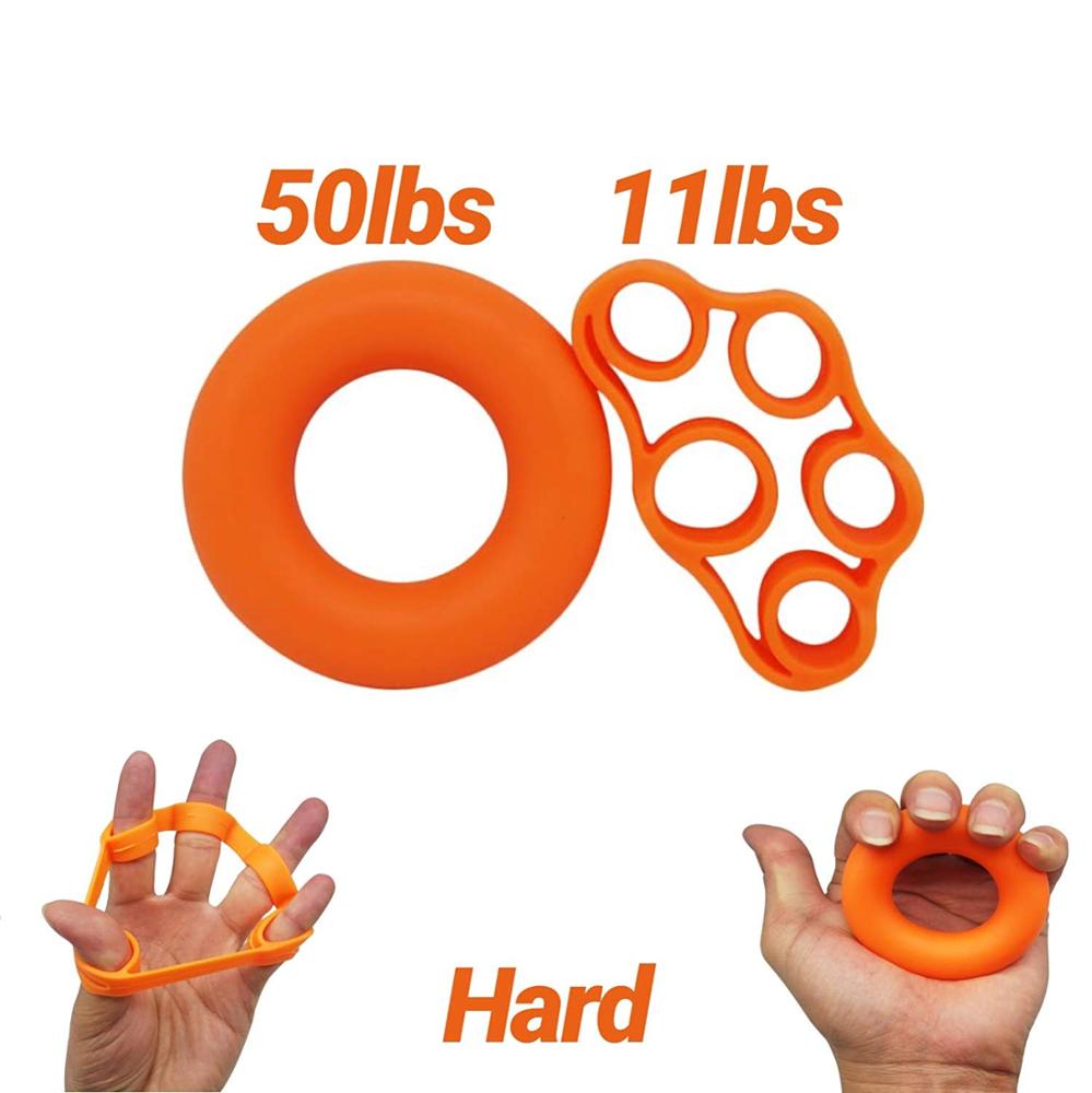 1 or 2 pcs Finger Stretcher Hand Resistance Bands Hand Extensor Exerciser Finger Grip Strengthener Strength Trainer Gripper Set: 2 pcs orange