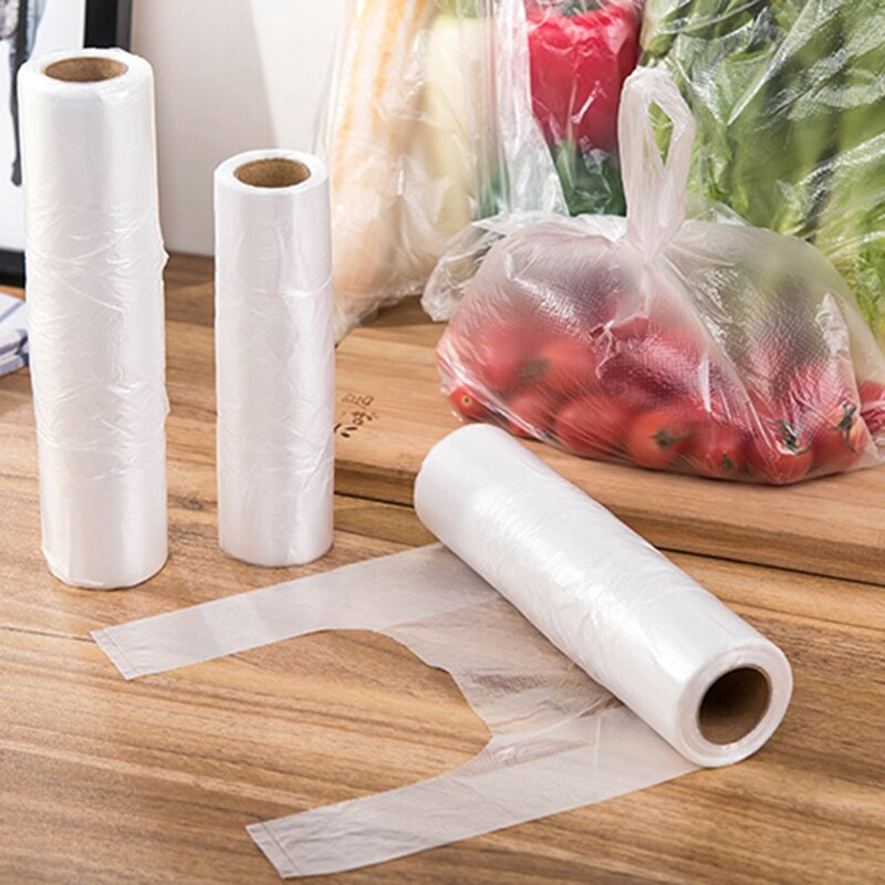 100 PCS Vest Style Food Preservation Bag Refrigerator Point-breaking Portable Food Bag Disposable Thickened Hand Tear Bag