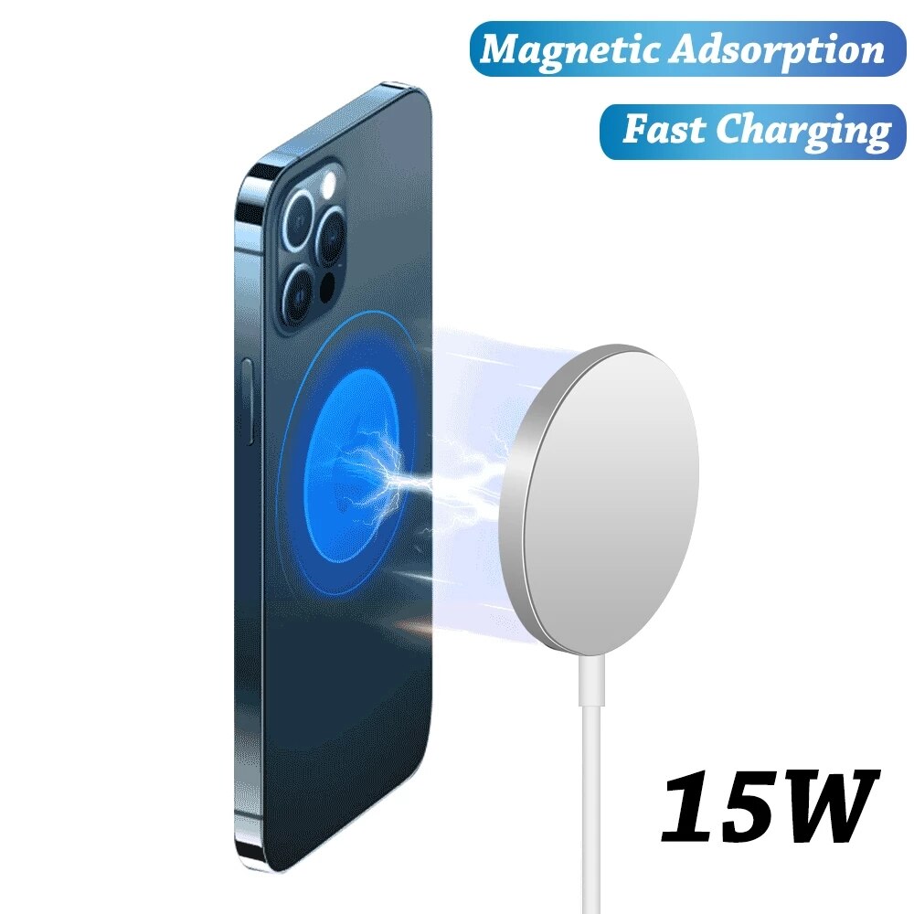 15W Magnetic Wireless Charger For iPhone 13 12 Pro Max Mini QI Fast Charge For Samsung USB C PD Adapter Original Magnet Charger
