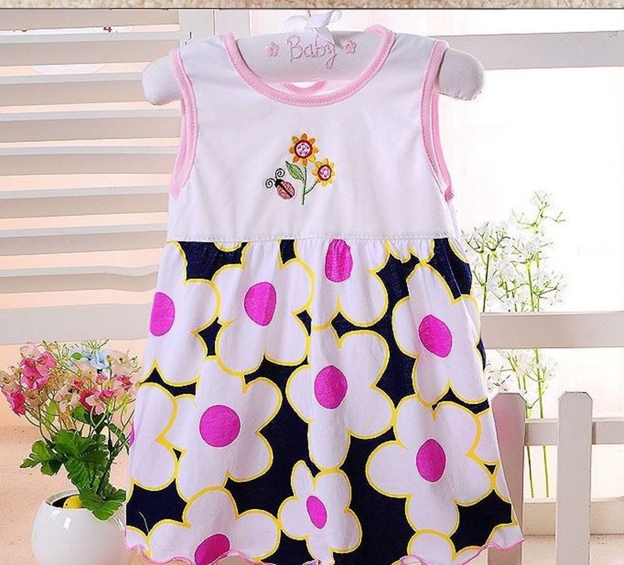 1-3 t vestido da menina do bebê sem mangas infantil meninas vestido de verão estilo princesa algodão roupas vestido de bebê meninas roupas