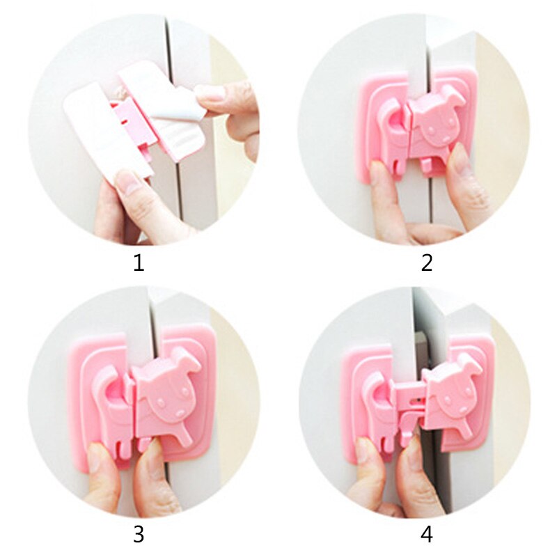 2pcs Cute dog shape safety baby protection lock blockers doors for security locks for drawer toilet refrigerator