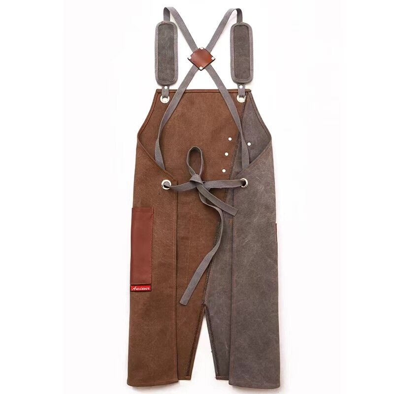 Canvas Chef Apron Cross Back with Pockets for Women Men Adjustable Strap And Large Pockets ApronKitchen Cooking Baking Bib
