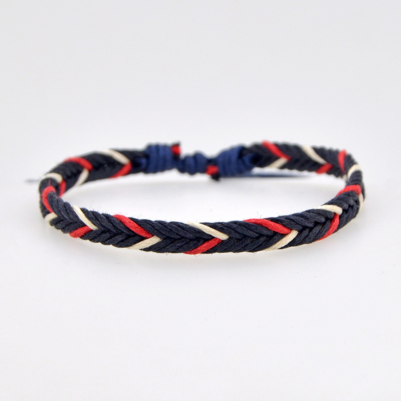 Pulseras ajustables colores azul/negro pulseras tejidas accesorios de joyería muñequera exquisita
