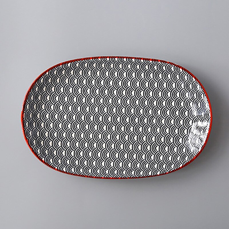 Chique restaurant keramische visschotel, groot ovaal bord, huishoudelijk bord, gestoomde visschotel: 1