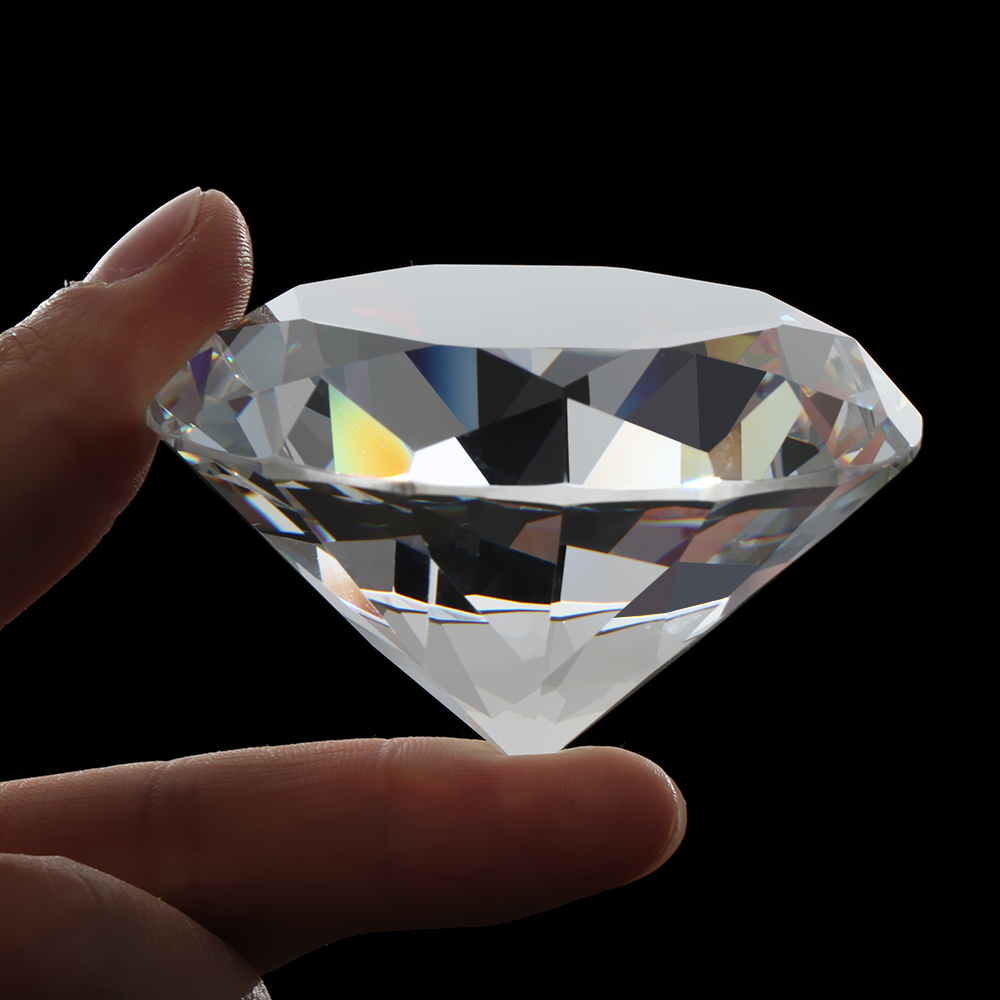 Klart stort glass diamant fest dekorasjon krystall stor diamant romantisk forslag hjemmepynt ornamenter håndverk chrismas