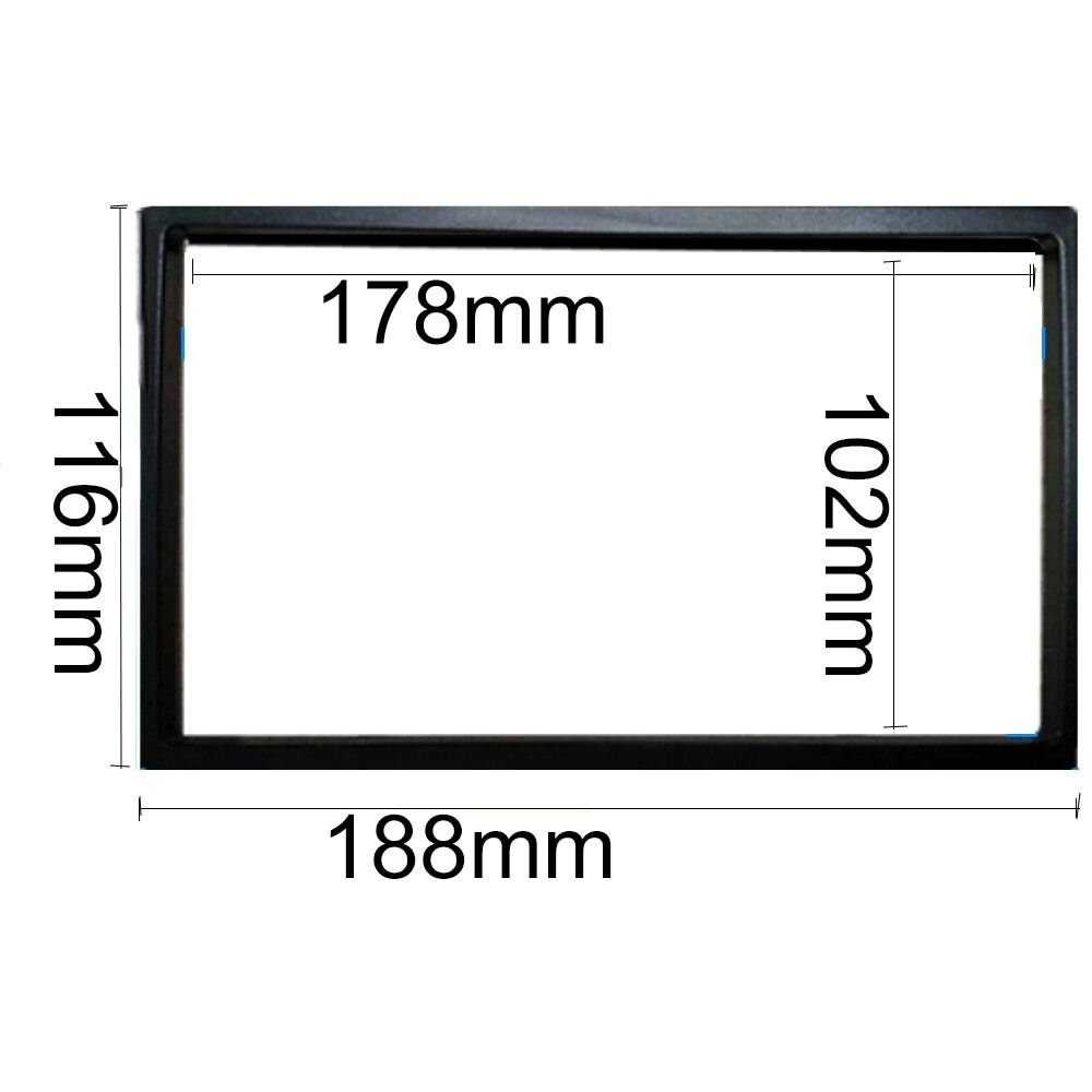 Marco de coche de hierro para Radio automática Universal, marco decorativo de doble marco Din, marco de 178x102mm