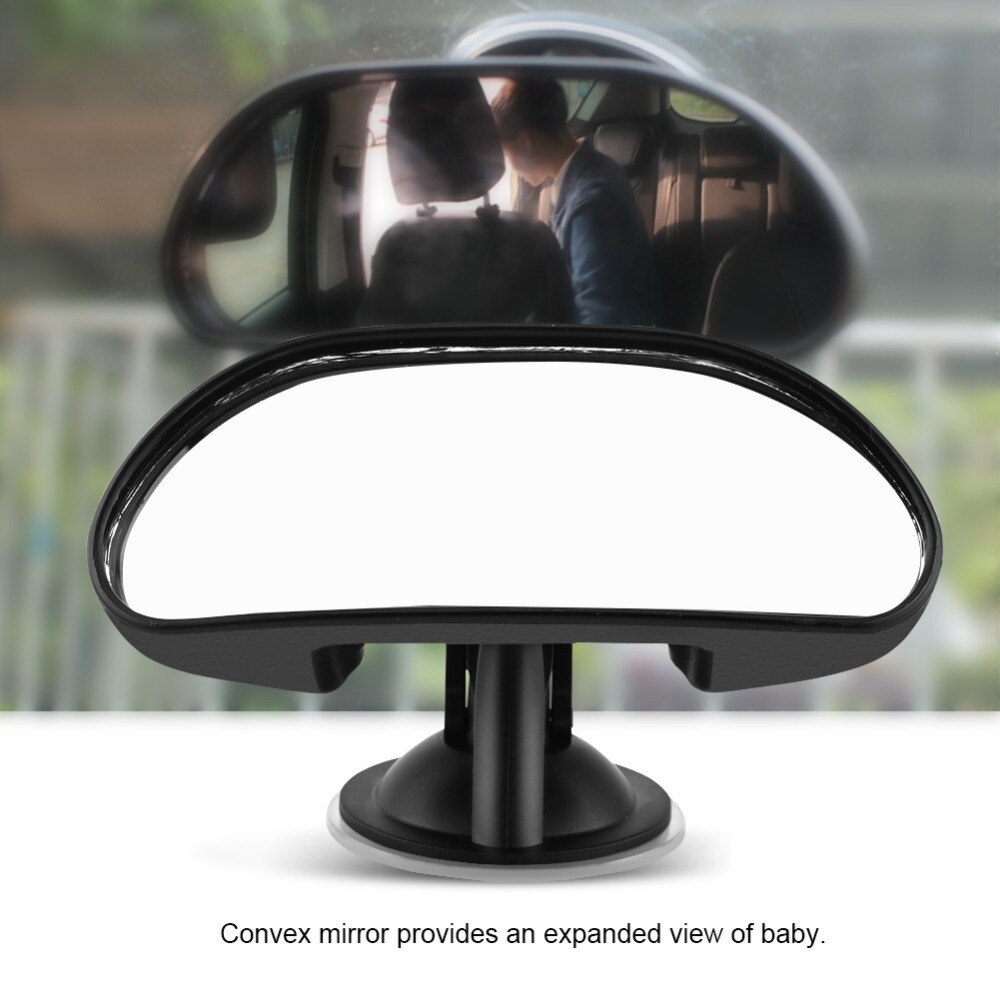 Espelho de visão traseira para bebês, espelho automotivo ajustável, 1 peça ventosa preta