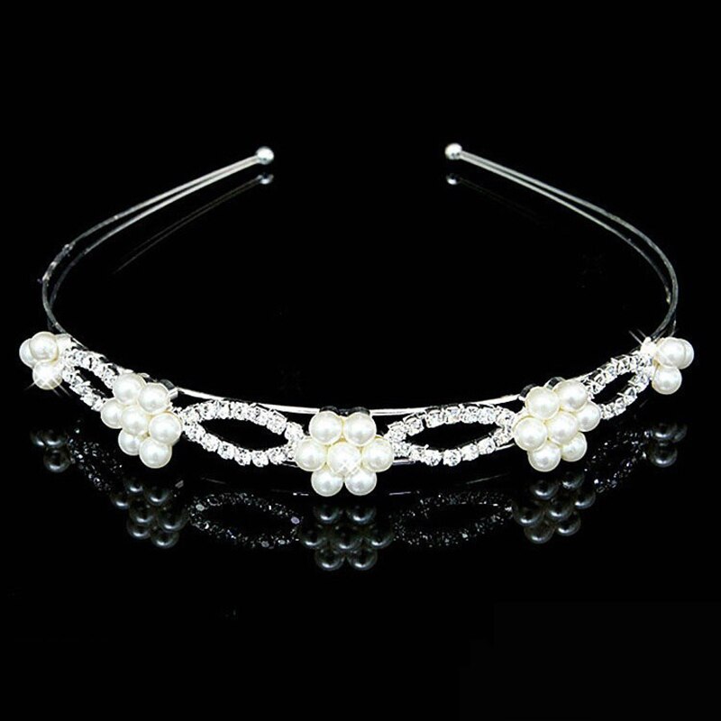 Bridal Hair Accessories Hair Bands Korean Gold Leaves Wreath Vintage Pearl Wedding Tiara Headband Women Girls Hair Crown: J