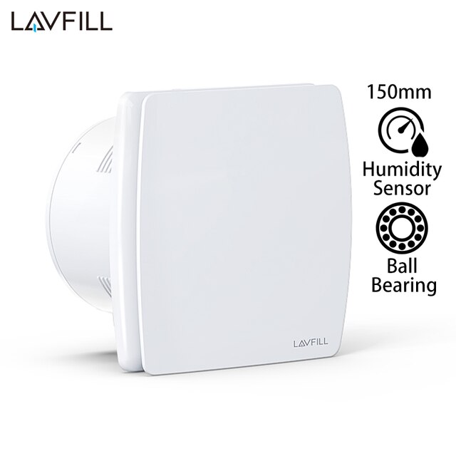 Minuterie 4 &quot;6&quot; 100mm 150mm, douche, toilettes, extracteur de salle de bains, ventilateur de Ventilation avec capteur d&#39;humidité 230V: LFWW-13QH (150mm)