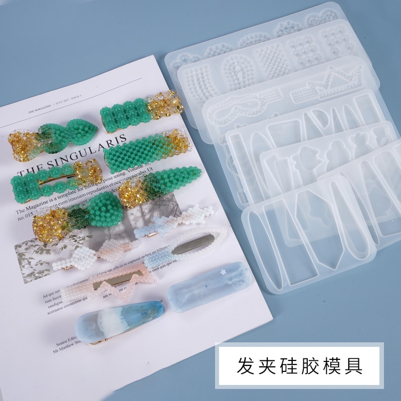 Beauty Styling Tool Jewelry Making UV Resin Mold Hair Clip Irregular Charms Silicone Mold For Hairpin Blanks Making