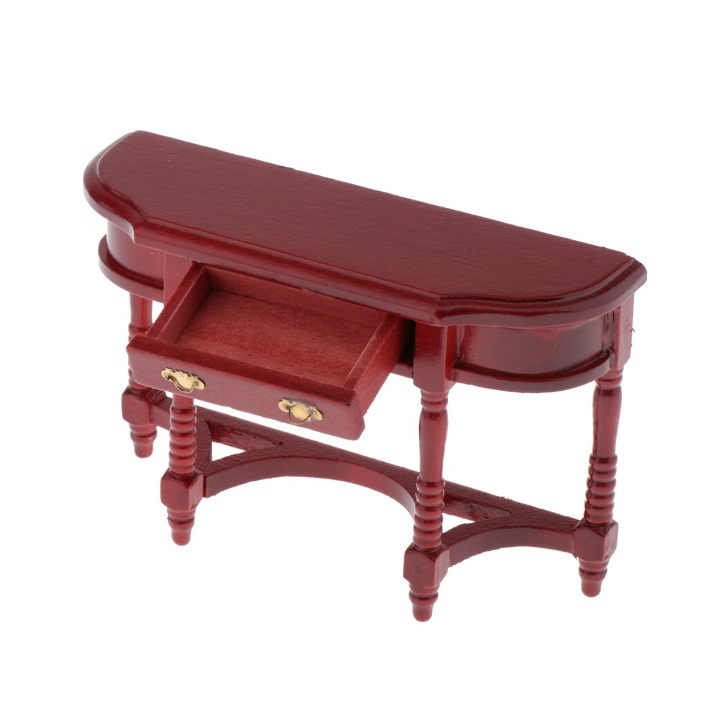 1:12 Dollhouse Half-Ronde Tafel Model Miniatuur Houten Meubels Bureau