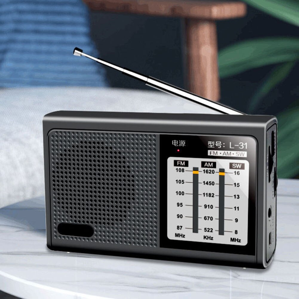 FM/AM/SW Mini Radio Sound Full Frequency Receiver Portable Radio Receiver USB Rechargeable Speaker Device