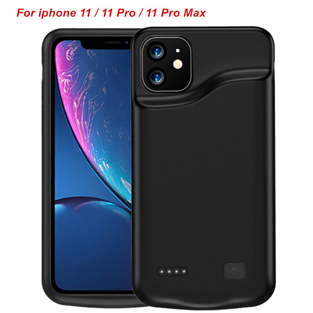 6000 mah til iphone 11 11 pro 11 pro max batterioplader cover smartphone cover power bank til iphone 11 pro max oplader cover