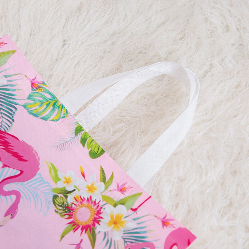 Bolsa de compras de Flamenco de tela no tejida, bolsa reutilizable para mujer, bolsas de almacenamiento, bolsa de mano de mujer ecológica impermeable, organizador bolsa impresa