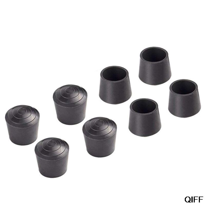 Svart anti-moden gummi hylse gulvbeskytter stol føtter ben capdiameter 22mm august 5