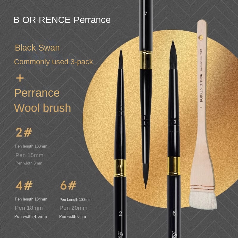 Borrence Artist Hand-Painting Drawing Brushes for Acrylic Gouache Watercolor Oil Painting Pen Nylon Hair Travel Hook Line Brush: Orange
