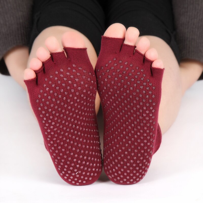 zapatos de Yoga calcetines de Pilates zapatos antideslizante Fondo suave transpirable calcetines de cinco dedos Yoga