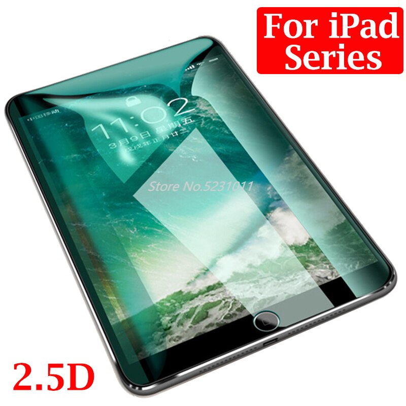 2.5D Protective Glass Case for Ipad Mini 2 Glass Protection for Ipad 2 Mini 3 4 5 Pro 7.9 9.7 10.5 Inch Screen Tablet