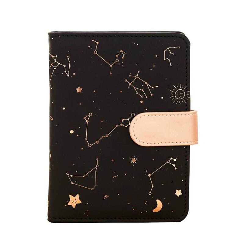 Schedule Diary Journal Writing Stationery Constellations Print Notebook Cover Weekly Planner Agenda Organizer: black