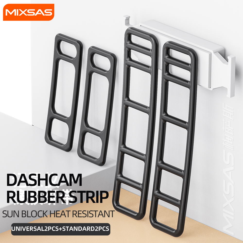 Mixsas siliconen elastische band voor auto-dashcam, 4 stuks, bevestigingsbandjes voor autospiegel, dvr, gps-camera, rubberen accessoires: Grijs