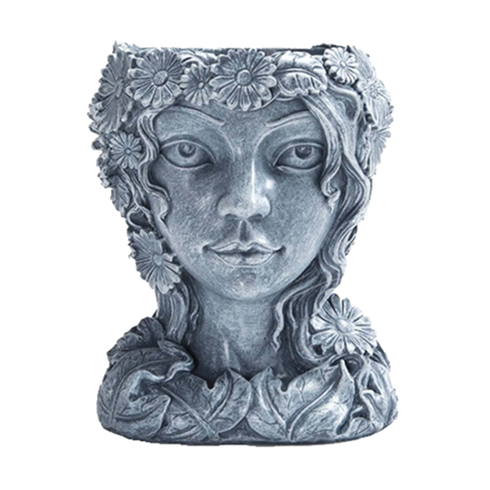 Indoor Outdoor Head Planter Pot Resin Succulent Vase Greek Statues Planter