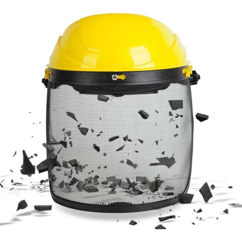 Stänkskydd elektrisk skärning trädgårdsskydd nät ansiktsskydd skyddsmask motorsågshjälm säkerhetshjälm