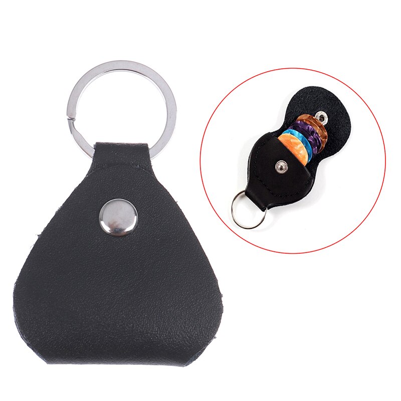 Porte-clés en cuir PU médiator porte-clé porte-clés Plectrums sac étui fournitures