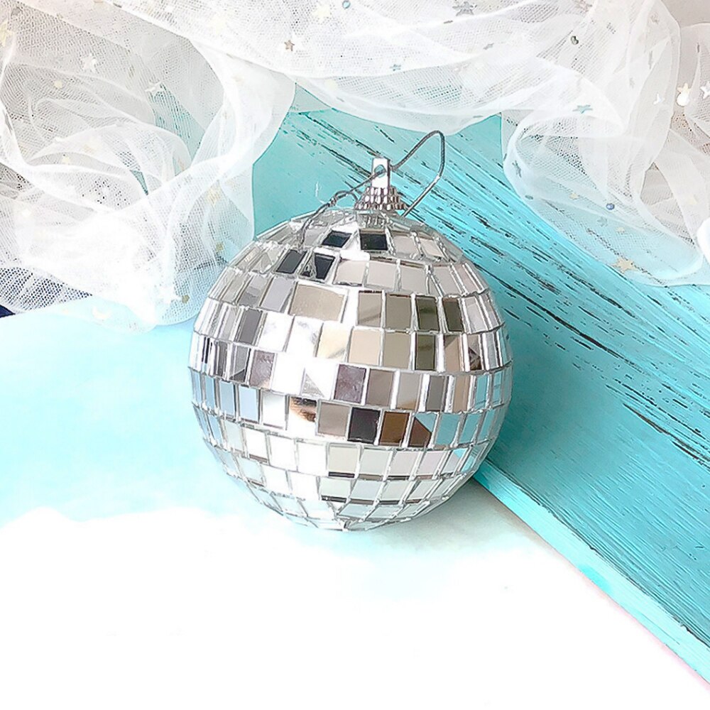 4cm/5cm Reflective Glass Rotating Mirror Ball Christmas Ball Ornaments Disco DJ Ball Light For Christmas Birthday Party Wedding