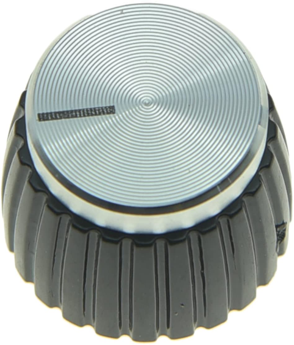 2pcs Guitar AMP Amplifier Push on fit Knobs Black with Silver Aluminum Cap Top for Marshall Amplifiers with 6mm diameter Pots