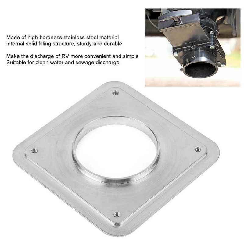 Stainless Steel RV Caravan Drain Valve Flange Adapter for 75mm Dia Drain Valve Fittings Caravan RV Accessories